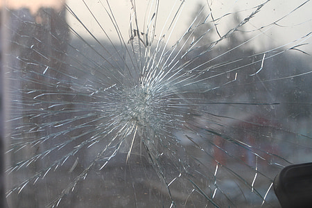 cracked glass panel