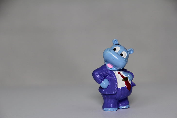blue hippopotamus plastic toy