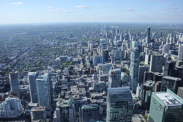 aerial photography of city with high rise buildings