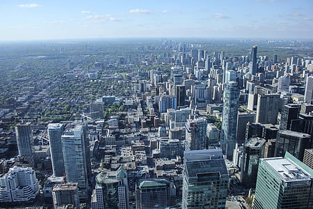 aerial photography of city with high rise buildings