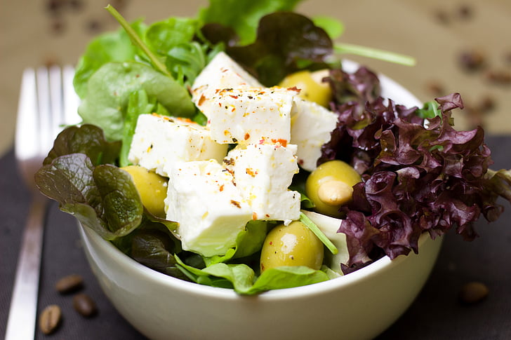 photo of vegetable salad with tofu