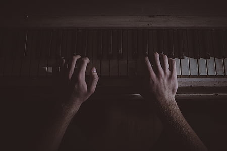 person playing piano
