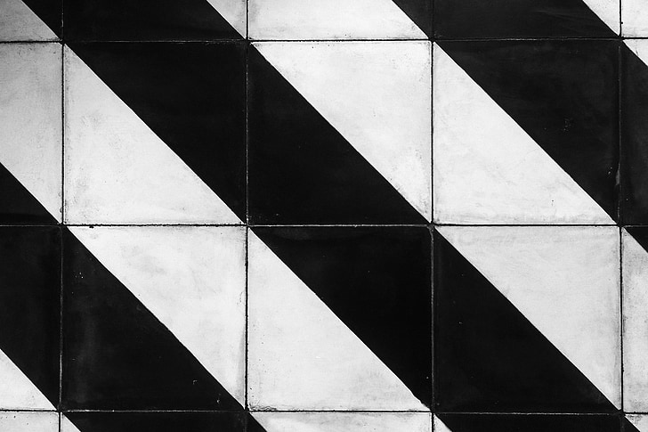 white and black striped tiles