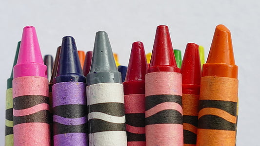 assorted-color crayons set