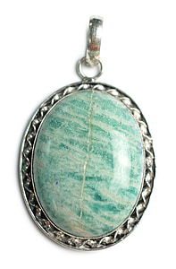 round silver-colored necklace pendant