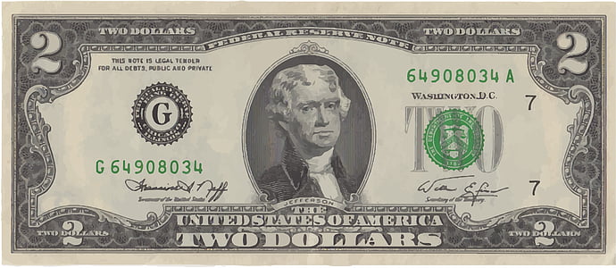 2 US dollar banknote