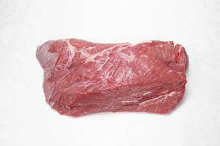 raw meat on white background