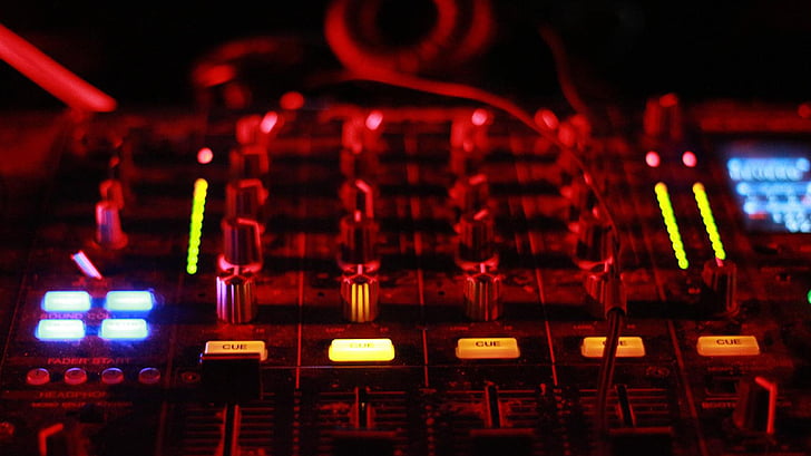 red and black music mixer