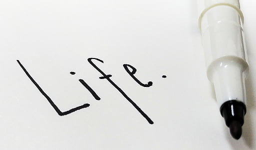 opened marker with life text