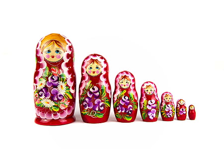 red-white-and-green Russian doll
