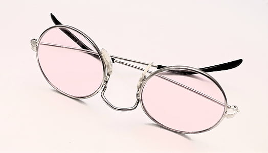 photo of stainless steel framed hippie-style eyeglasses
