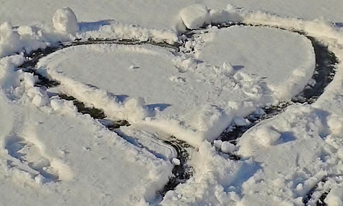 heart-shape snow
