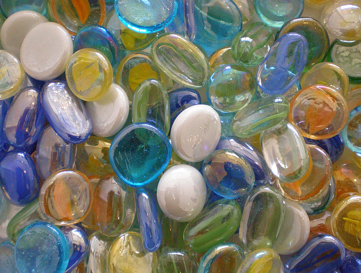assorted glass stones