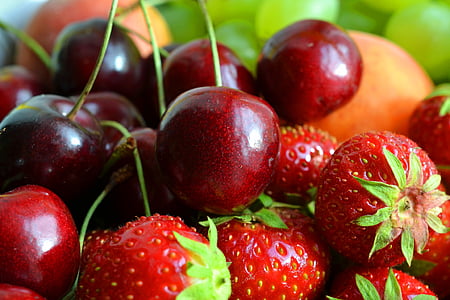 cherries and strawberries