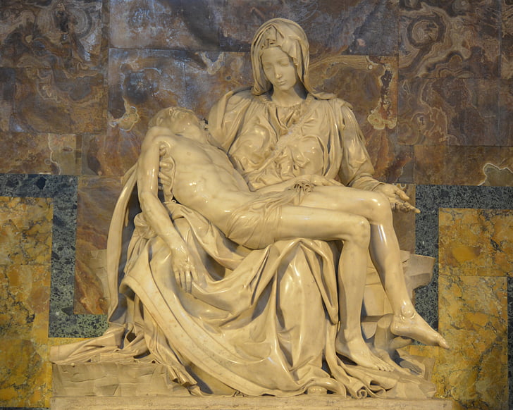 Jesus lying on Mary's lap statue
