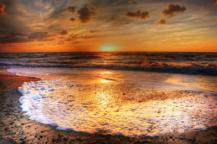 Royalty-Free photo: Body of water during sunset | PickPik