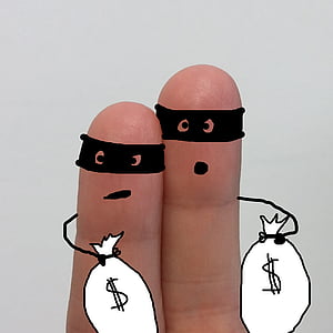 two fingers illustrated with thief