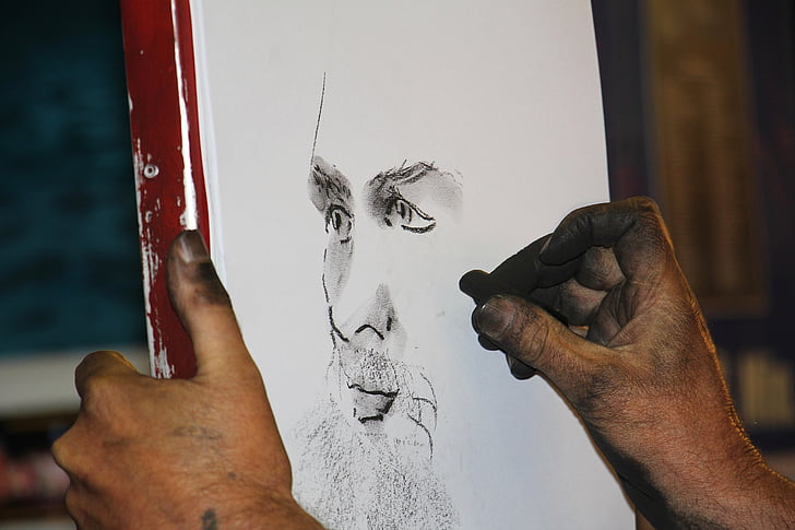 man face charcoal portrait