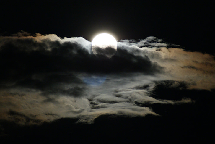 photo of full moon with clouds