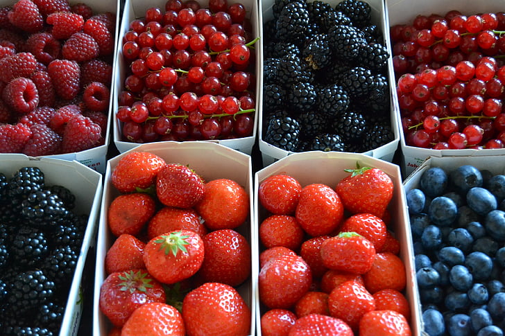 box of assorted-type of berries