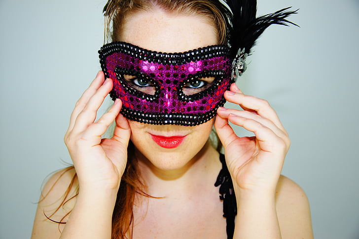 Royalty-Free photo: Photography of woman wearing purple and black masquerade mask - PickPik