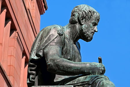 sculpture, bronze, figure, aristotle, philosopher, natural scientists