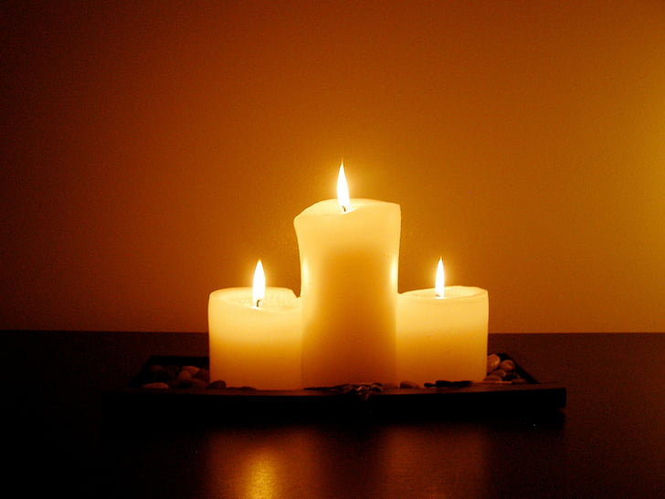 three white candles