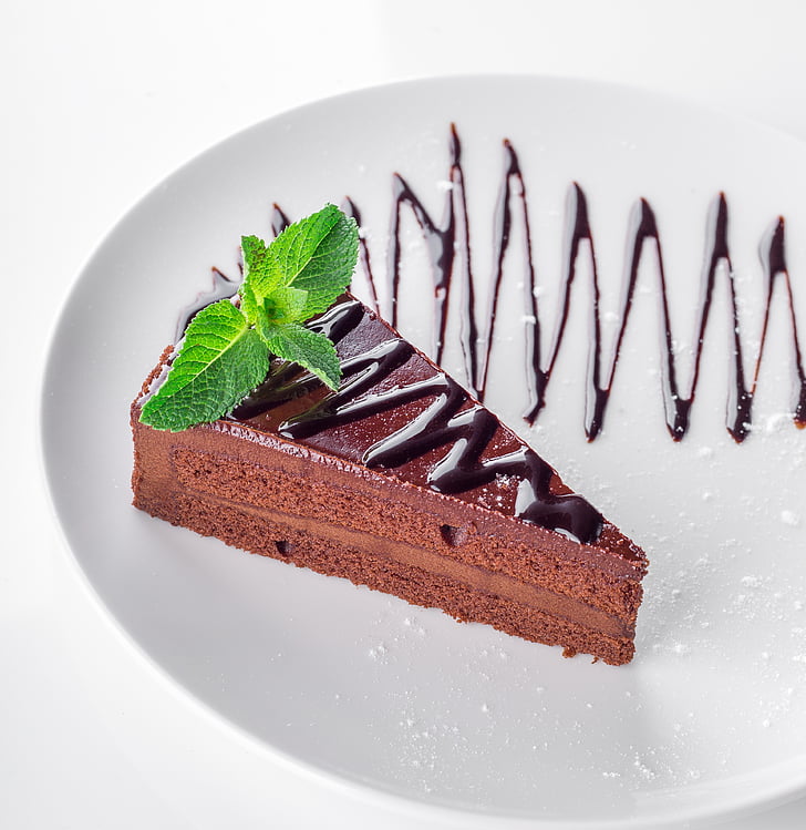chocolate slice cake on plate
