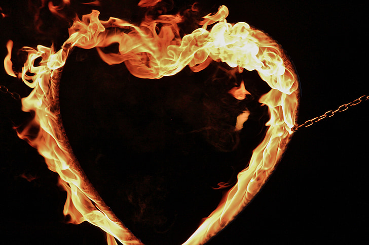 heart-shape fire ring wallpaper
