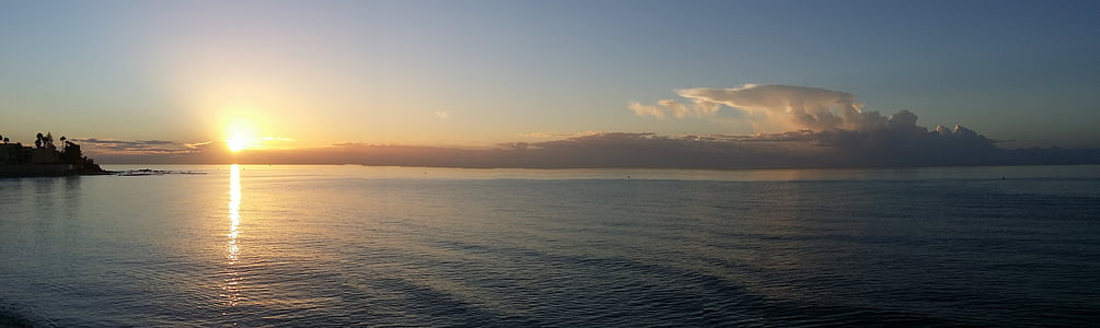 calm ocean during golden hour