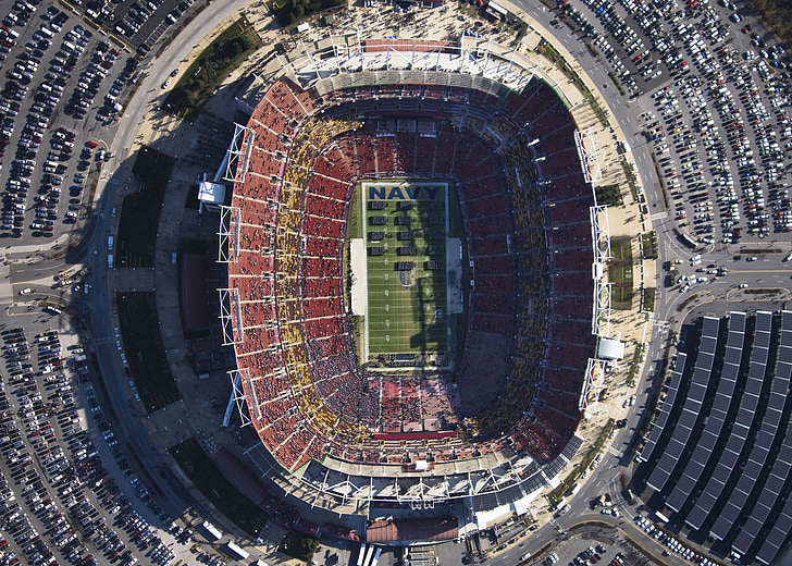 aerial photography of NFL stadium