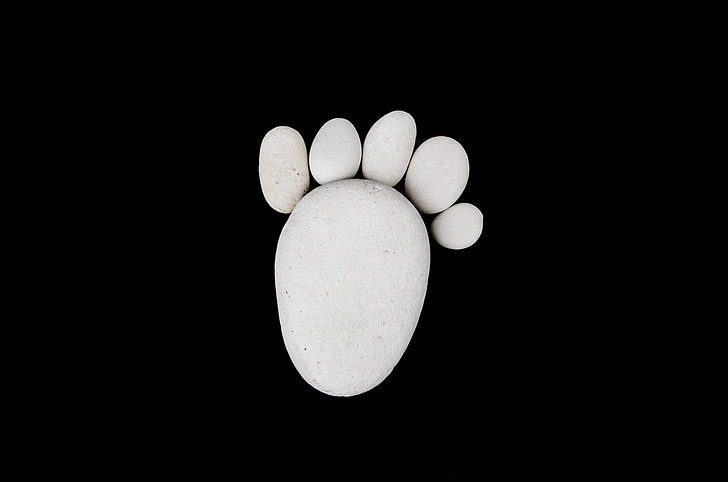 white stone foot shaped DYI