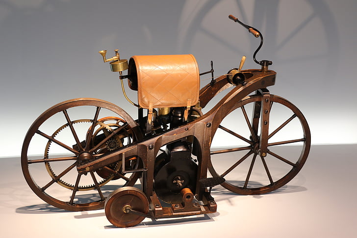 brown motorized bicycle decor