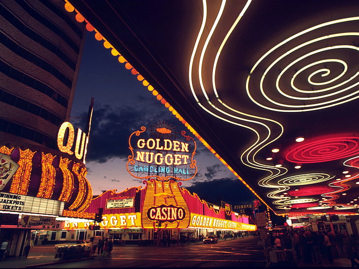 Golden Nugget Casino sign at night time