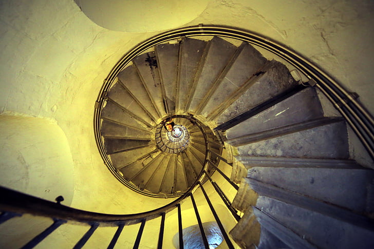top view of spiral stair