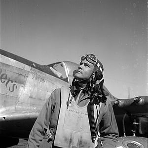 grayscale photo of pilot