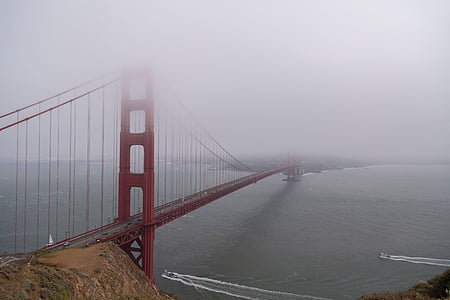 Golden Gate Bridge on foggy weather