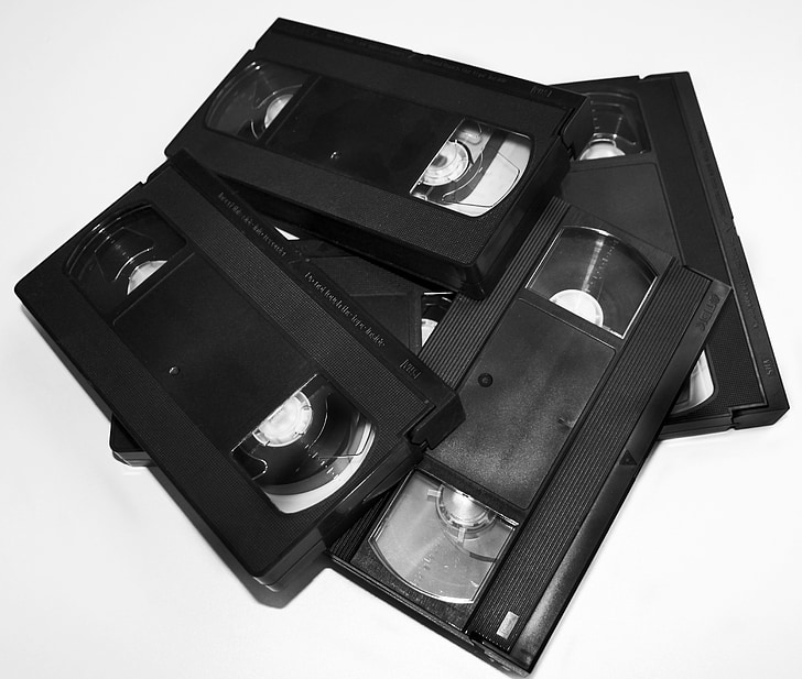 Royalty-Free photo: Several black VHS tapes | PickPik