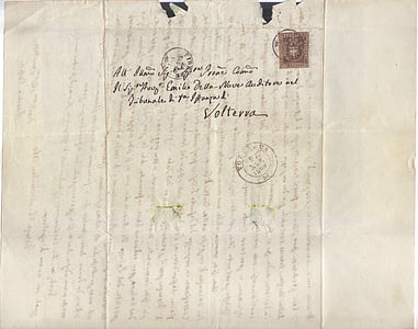 letter, rare, volterra, old, map, stamp