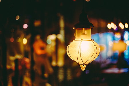 selective focus photo of pendant lamp