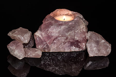 geode stone tealight candle holder