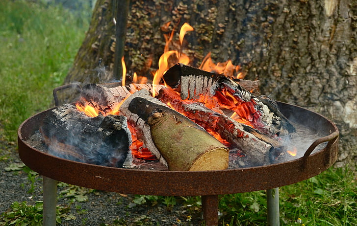 bonfire on fire pit