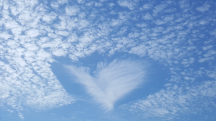 heart-shaped clouds photograph