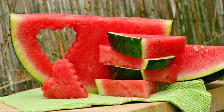 watermelon sliced into pieces