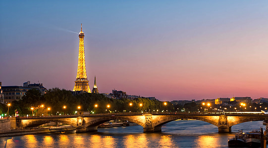 Eiffel Tower, Paris during golden hour