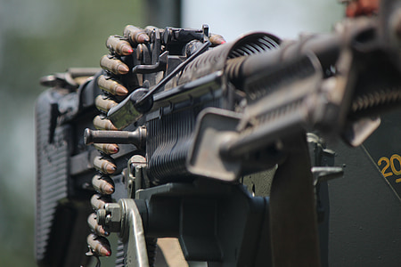 closeup photo of black machine gun