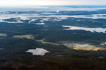 aerial photography of lake