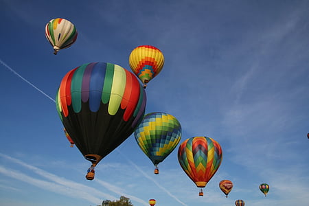 hot air balloons up in the air