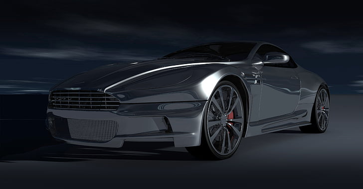 black Aston Martin coupe