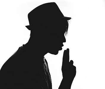 silhouette of person in white background